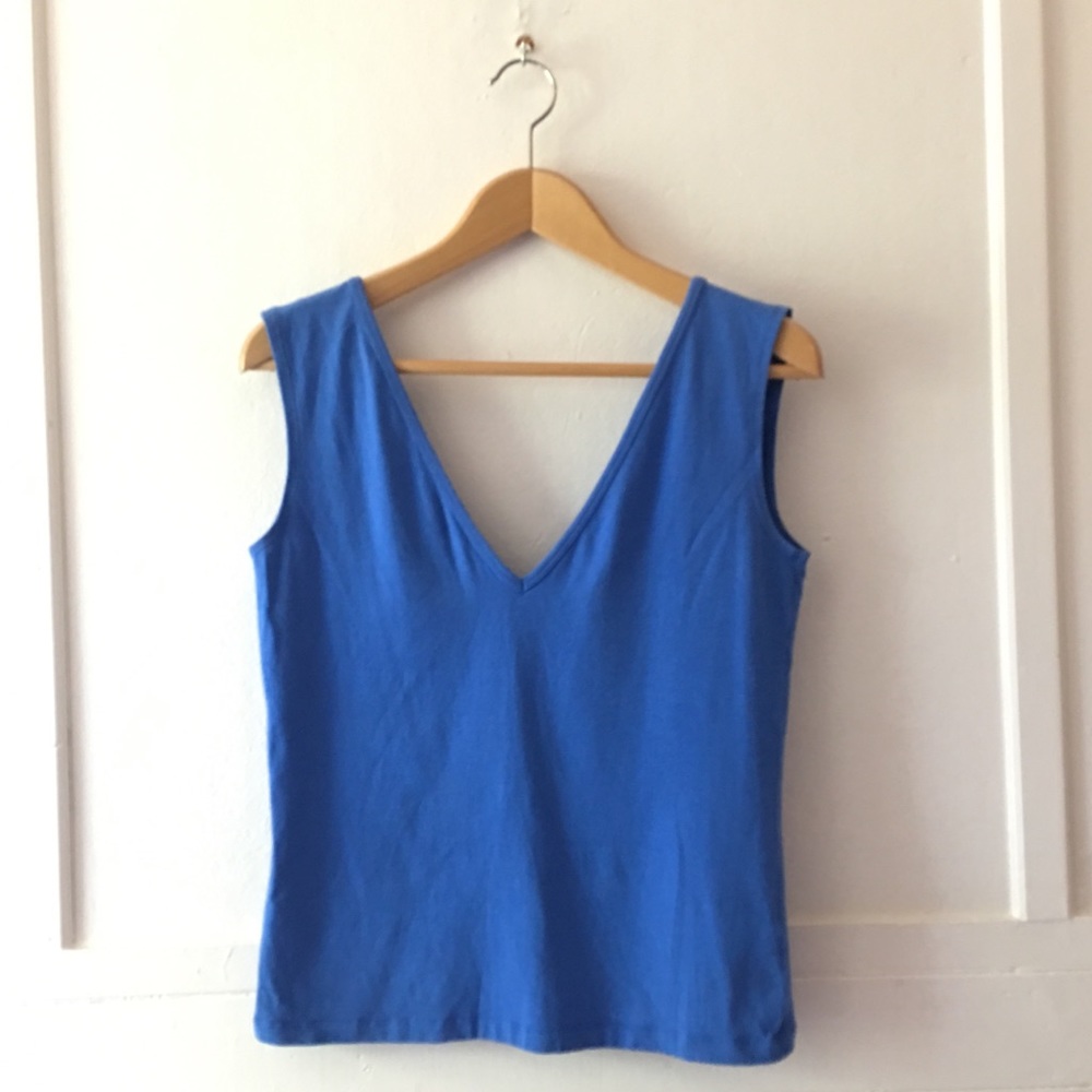 FCUK French Blue V-Neck Front/Back Body Con Tank